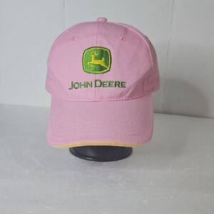 John Deere Pink and Yellow Hat Classic Baseball Style